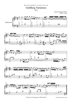 Aria from Goldberg Variations - with written out ornamentation - Harpsichord