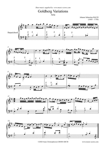 Aria from Goldberg Variations - with written out ornamentation - Harpsichord image number null