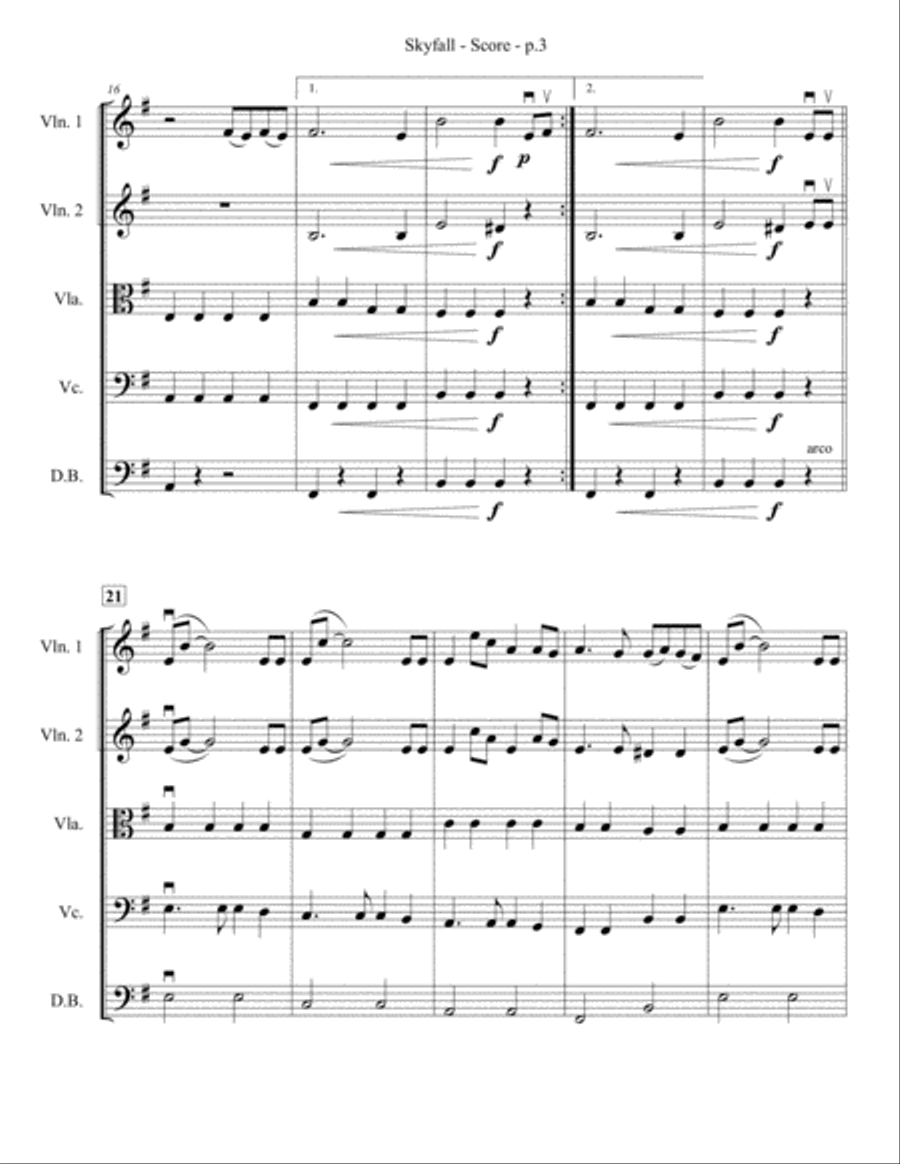 Skyfall String Orchestra scores gallery preview page 4
