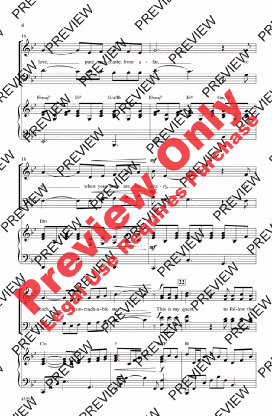 The Impossible Dream 4-Part scores gallery preview page 4