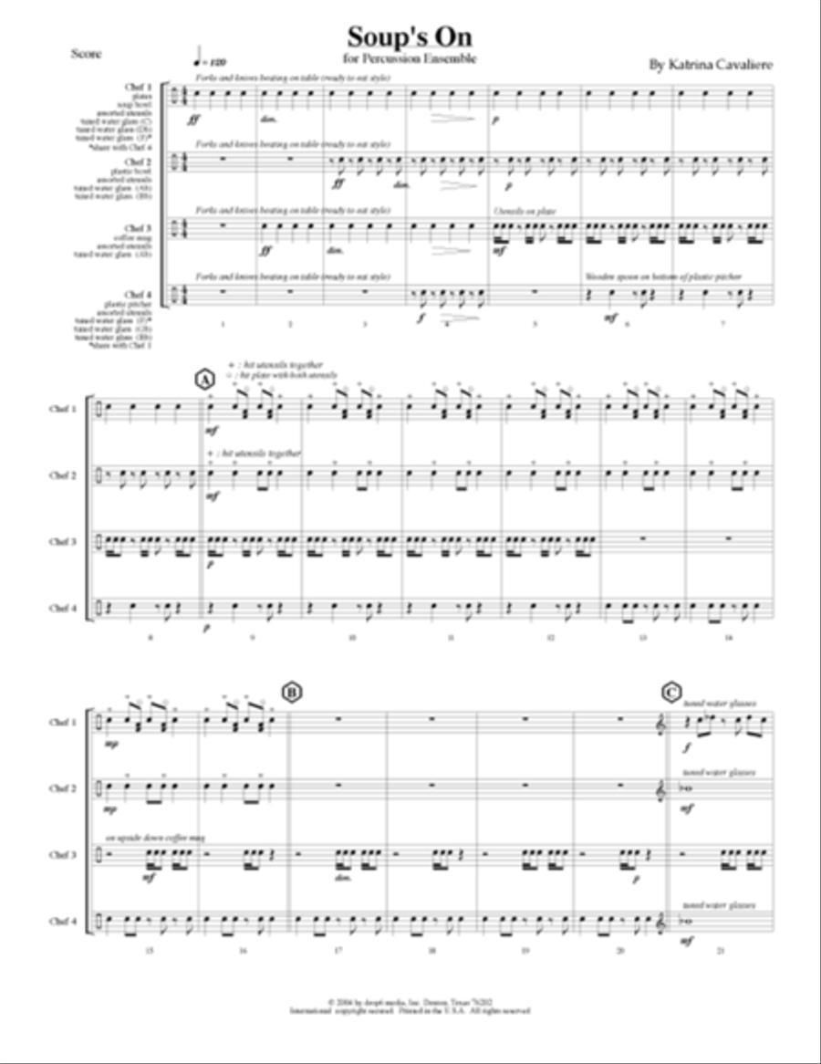 Soup's On Percussion Ensemble scores gallery preview page 2