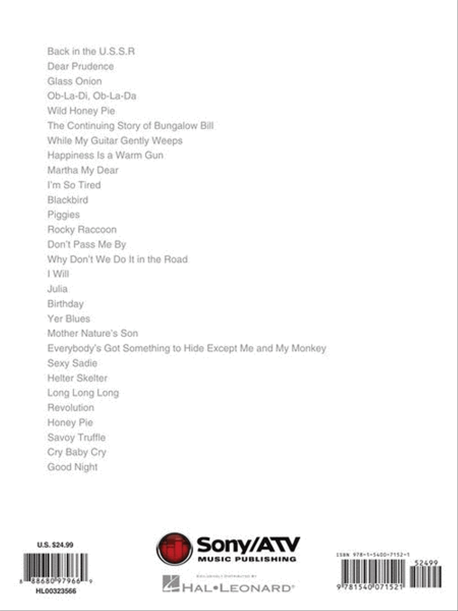 The Beatles – White Album Piano, Vocal, Guitar scores gallery preview page 10