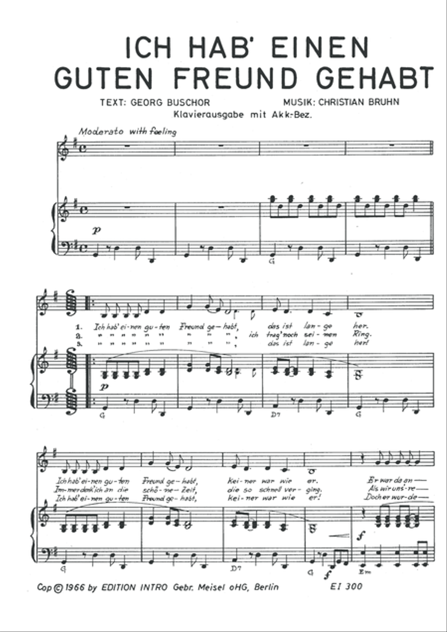 Ich hab' einen guten Freund gehabt Piano, Vocal scores gallery preview page 3