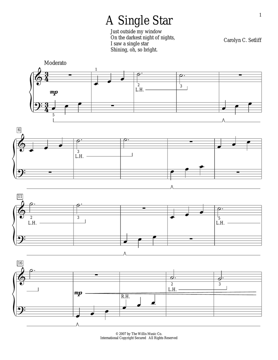 A Single Star Piano Method scores gallery preview page 1