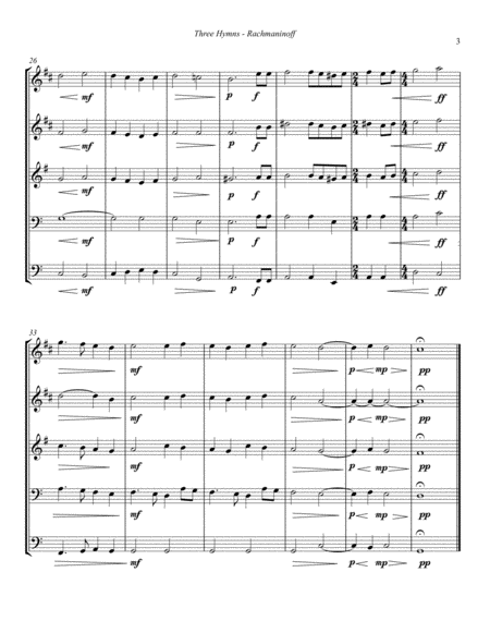 Three Hymns from "Vespers" for Brass Quintet
