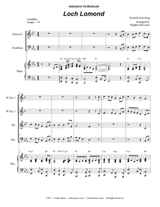 Loch Lomond (Brass Quartet and Piano)