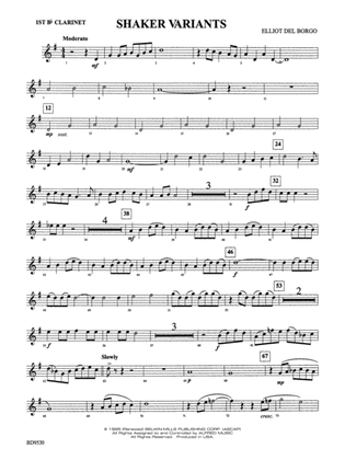 Shaker Variants: 1st B-flat Clarinet