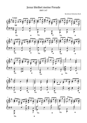 Bach Jesus bleibet meine Freude - BWV 147 - For Piano Solo Original