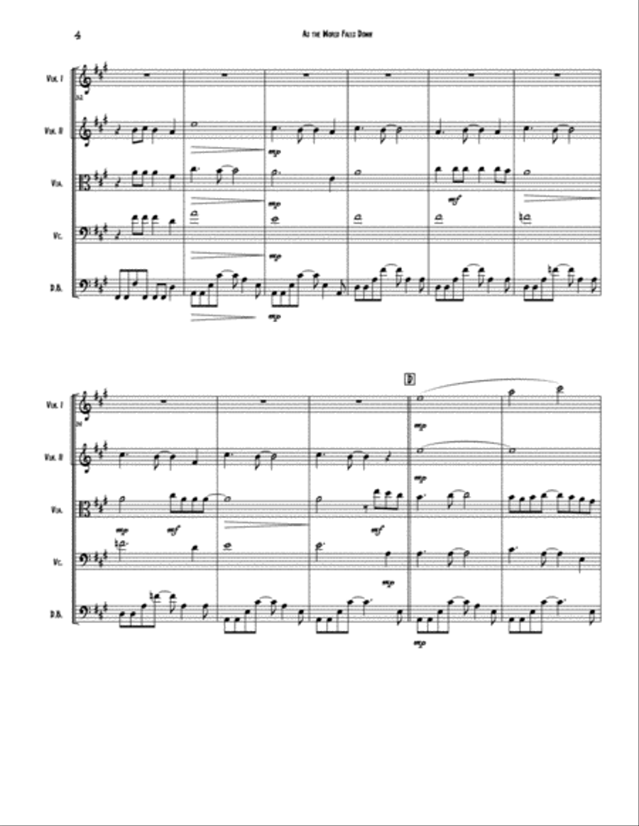 As The World Falls Down String Quartet scores gallery preview page 4