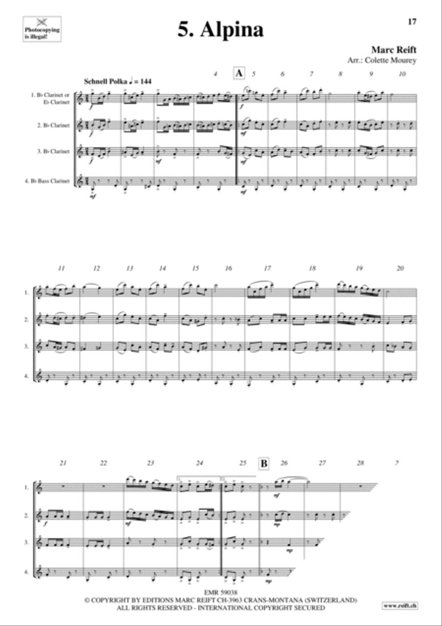 Clarinet Quartet Collection Volume 1 Clarinet Quartet scores gallery preview page 7