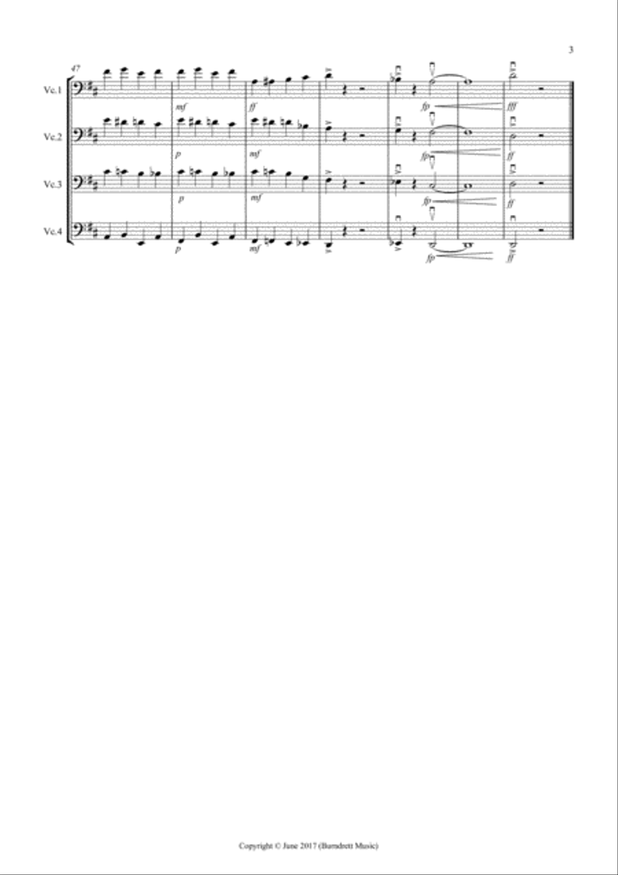 Coffee Shop Polka! for Cello Quartet Cello Solo scores gallery preview page 3