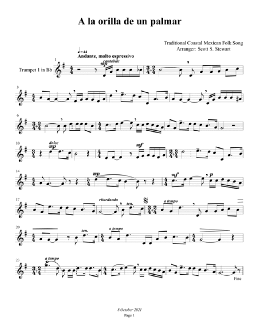 A la orilla de un palmar (Brass Quartet) Brass Quartet scores gallery preview page 5