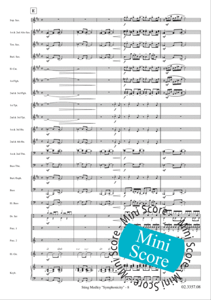 Sting Medley Sting Medley Fanfare Band scores gallery preview page 12