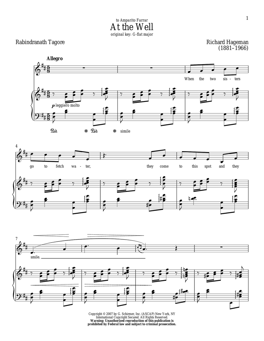 At The Well At The Well Low Voice scores gallery preview page 1