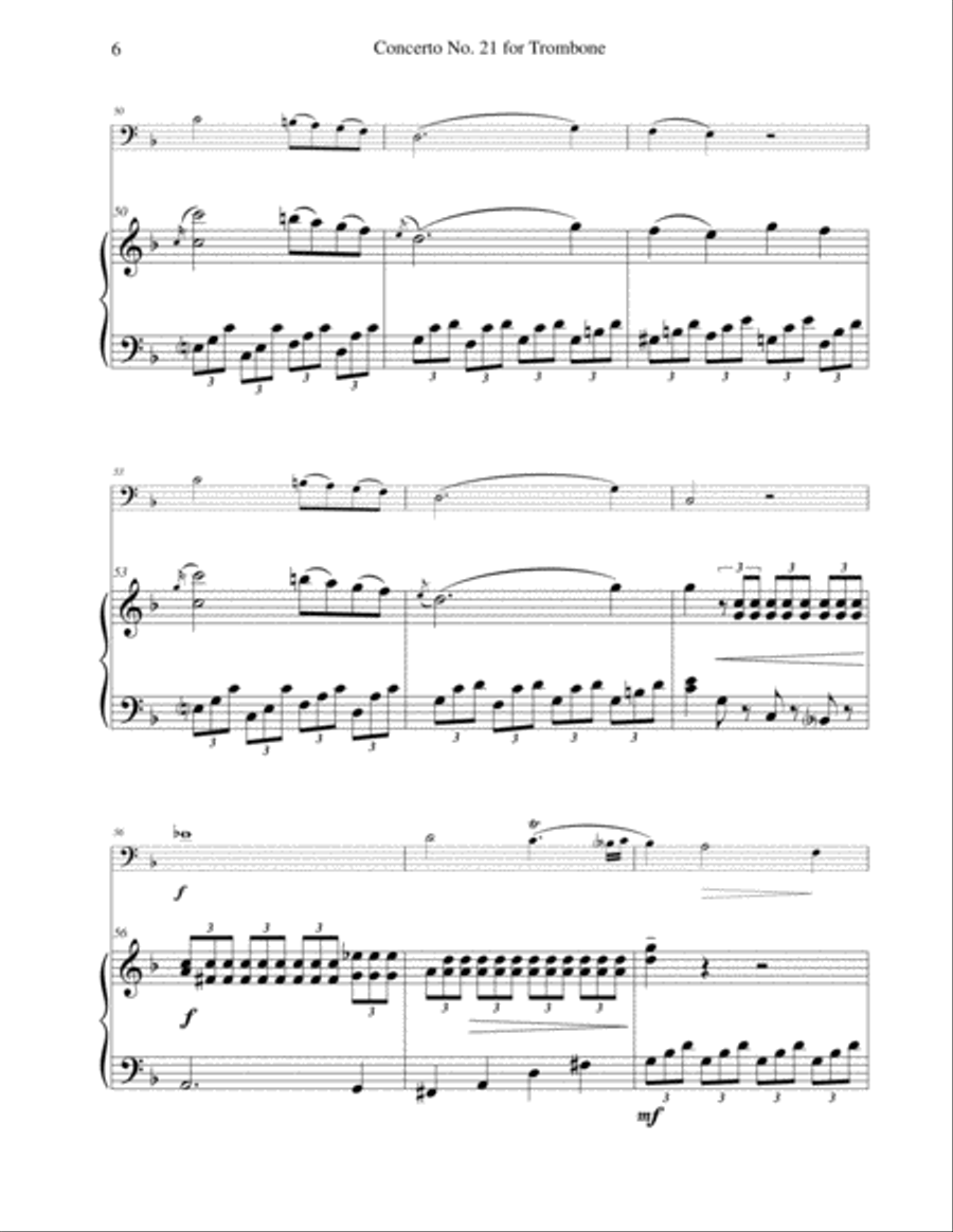 Concerto No. 21 for Solo Trombone Trombone Solo scores gallery preview page 6