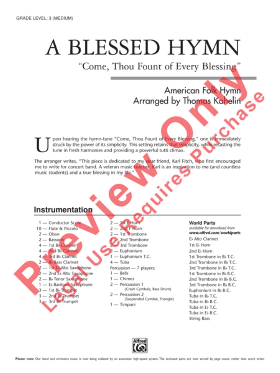 A Blessed Hymn Concert Band scores gallery preview page 2
