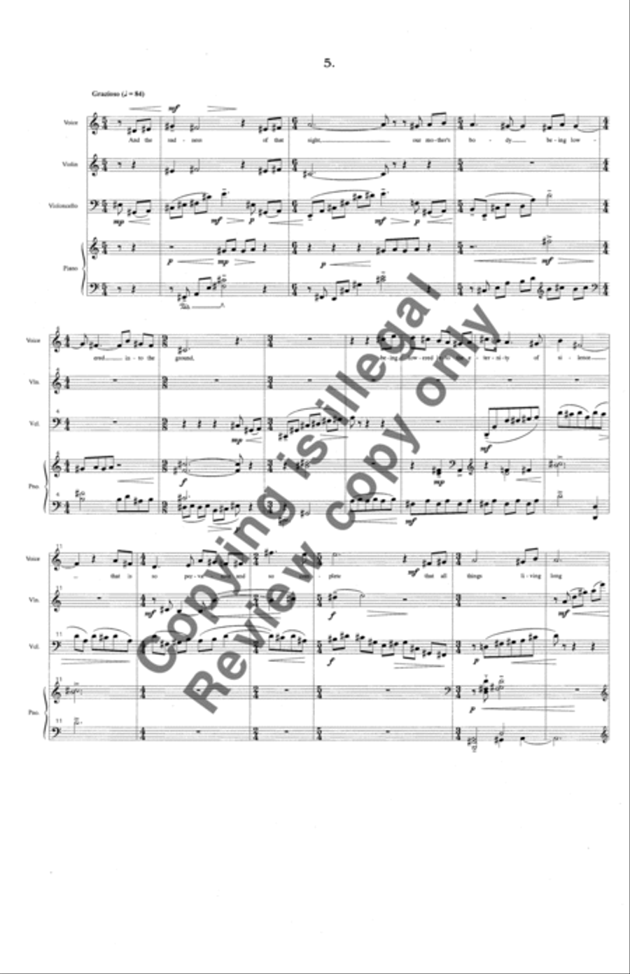 Jamaica's Songs Piano Trio scores gallery preview page 11
