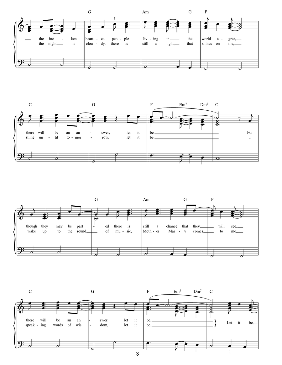 Let It Be Let It Be Easy Piano scores gallery preview page 3