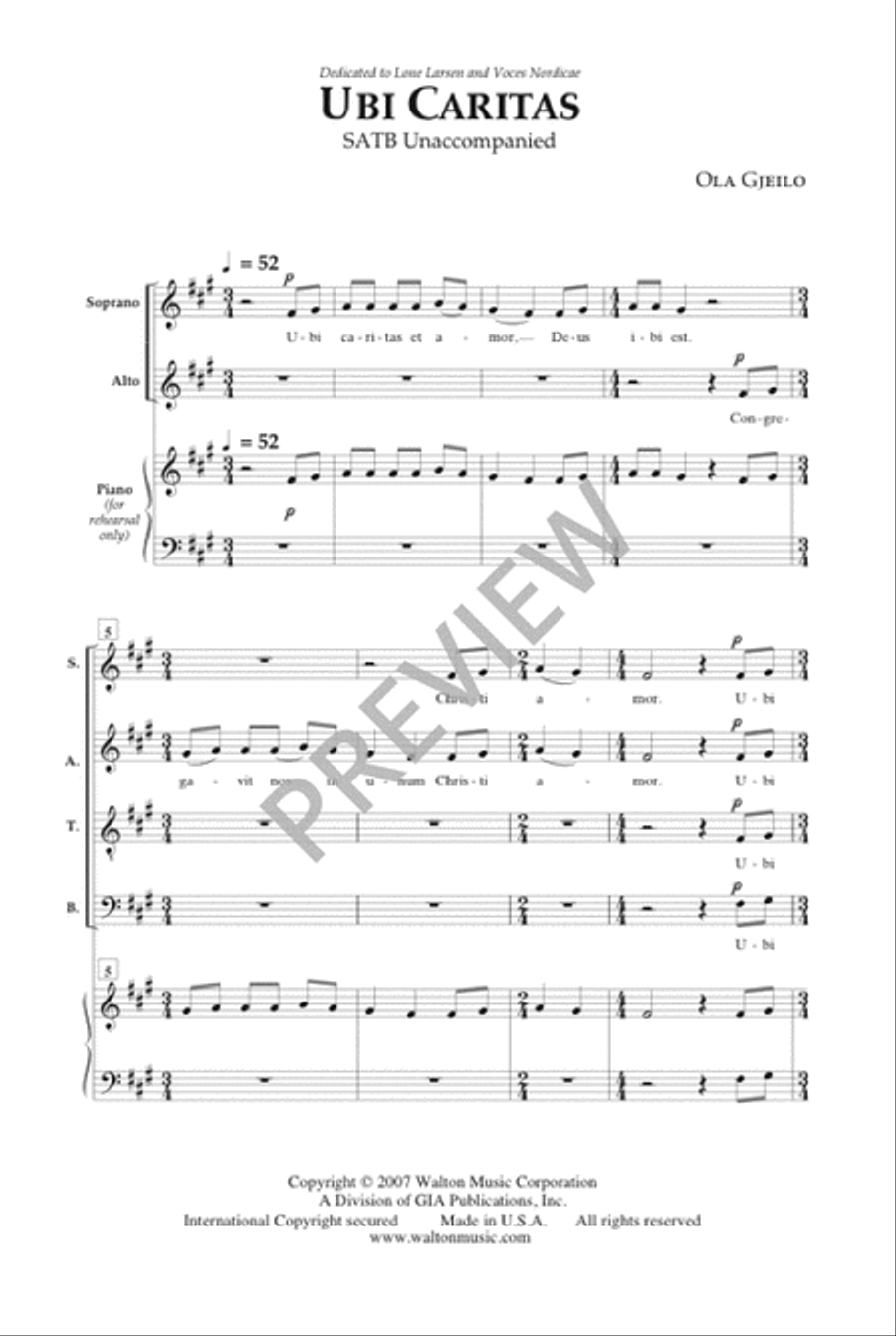 Ubi Caritas (SATB) image number null