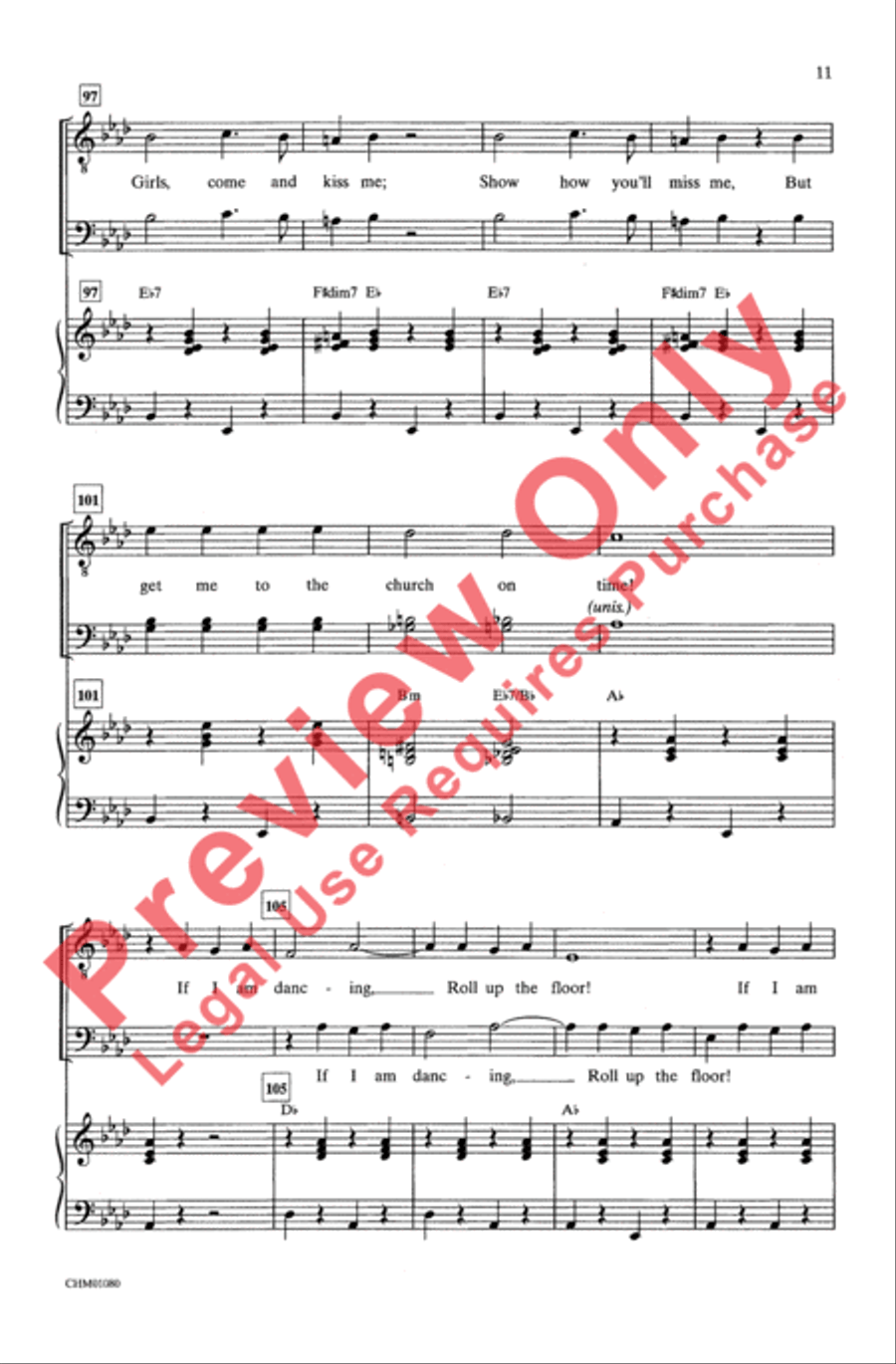 Get Me to the Church on Time Men's Choir scores gallery preview page 10
