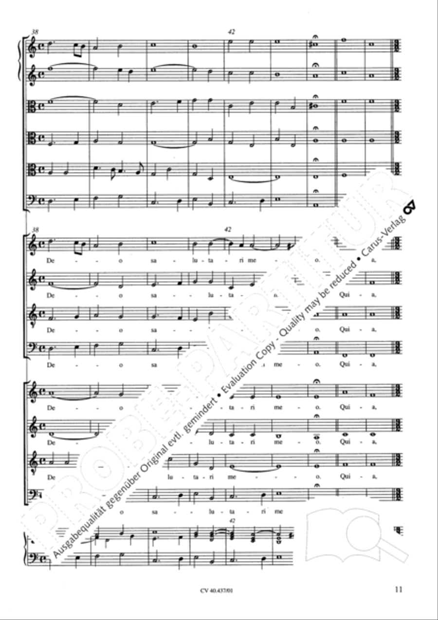 Magnificat a 8 voci con 6 vel 10 istromenti 4-Part scores gallery preview page 7