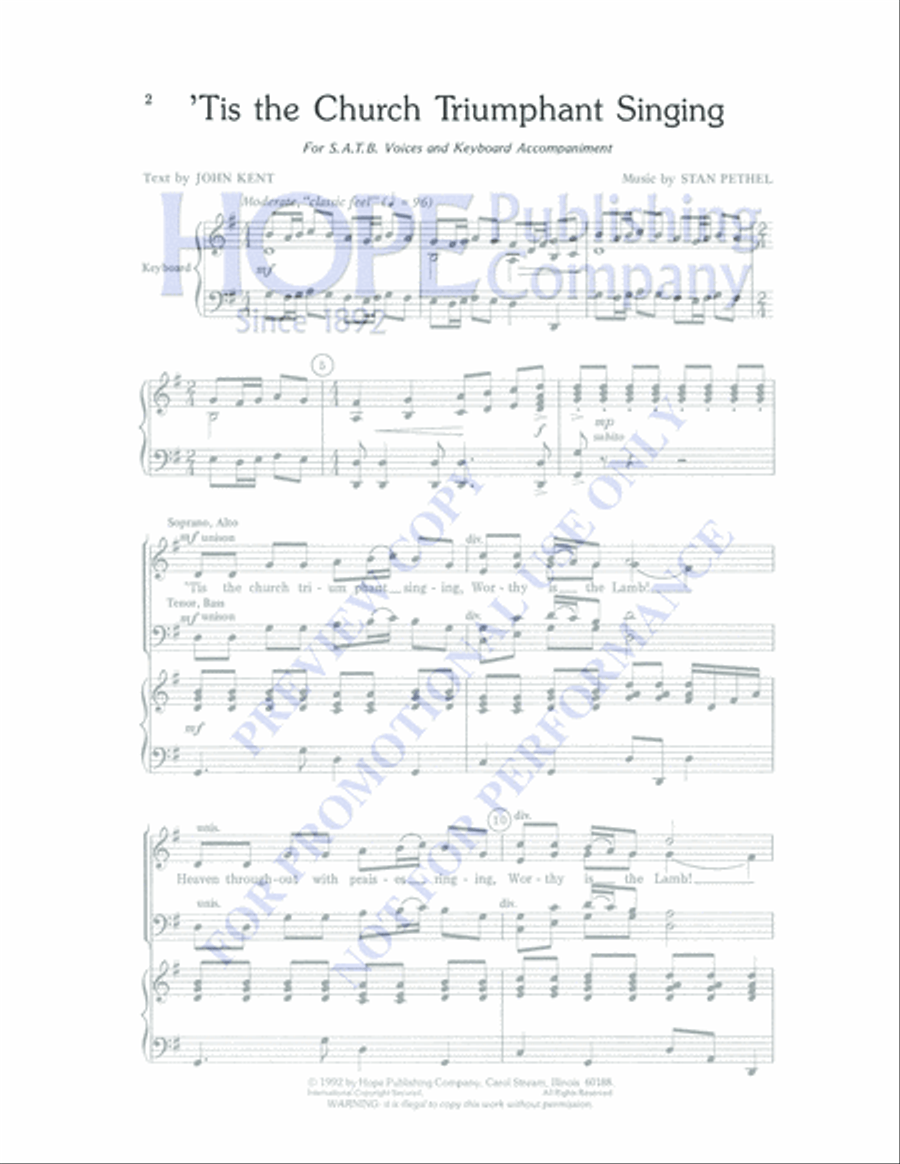 Tis the Church Triumphant Singing 4-Part scores gallery preview page 2