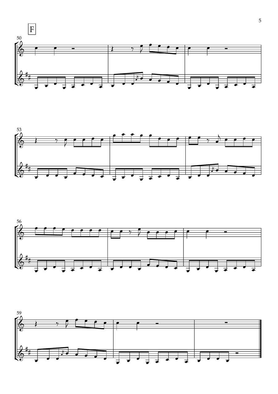 Last Night Woodwind Duet scores gallery preview page 5