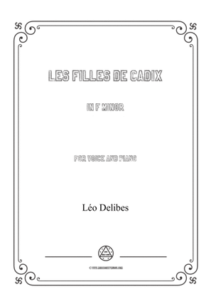 Book cover for Delibes-Les filles de Cadix in f minor,for voice and piano