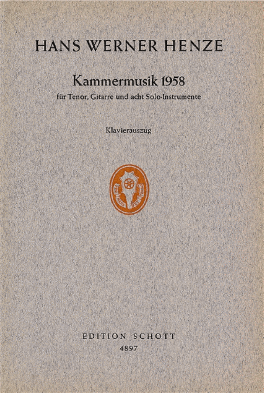 Kammermusik 1958 Vocal Portion Voice scores gallery preview page 1