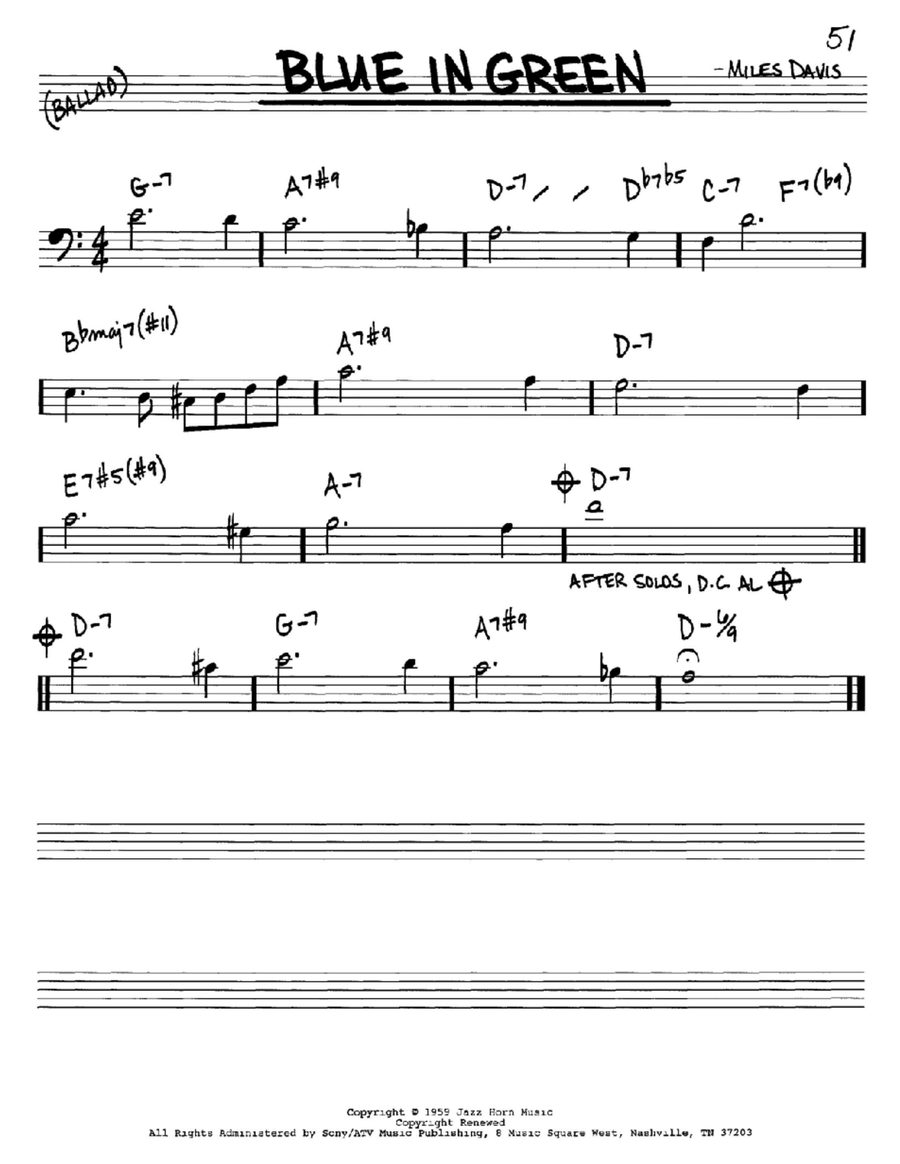 Blue In Green Piano scores gallery preview page 1