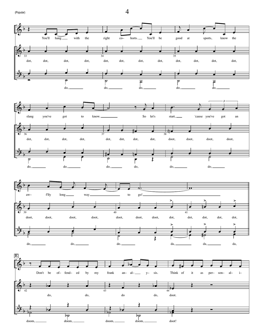 Popular Song Popular Song SSAA scores gallery preview page 4