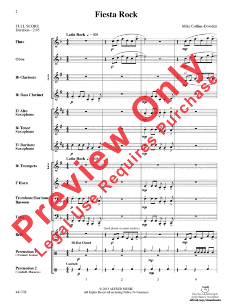 Fiesta Rock Fiesta Rock Concert Band scores gallery preview page 3
