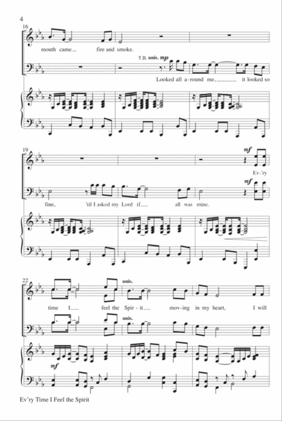Ev'ry Time I Feel the Spirit 4-Part scores gallery preview page 4