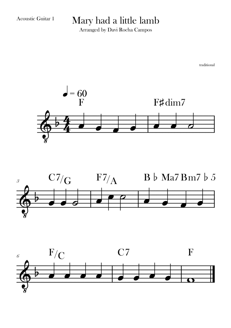 Mary had a little lamb Chamber Music scores gallery preview page 1