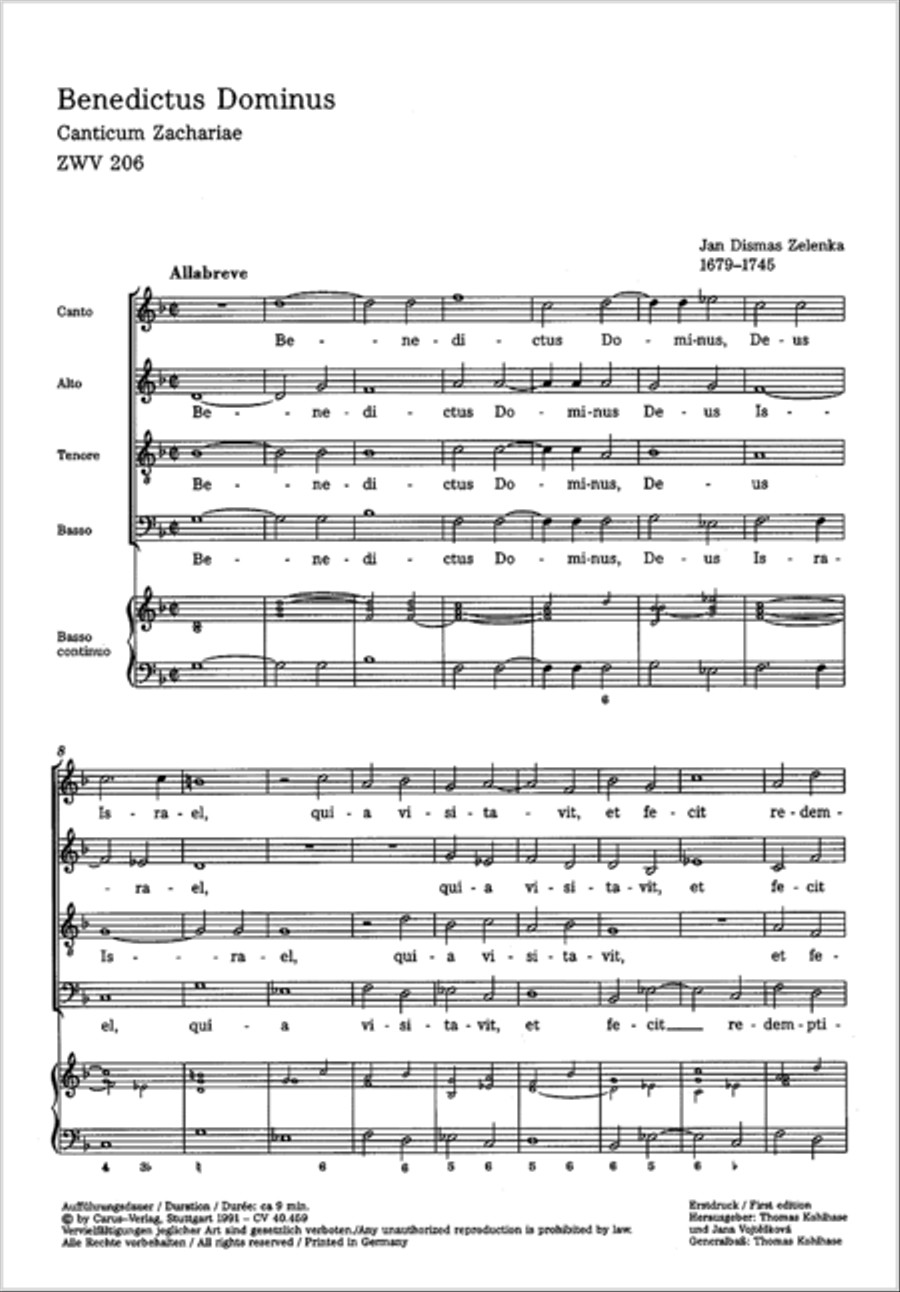 Benedictus Dominus Deus Israel 4-Part scores gallery preview page 2