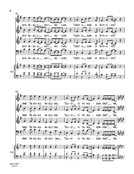 Hark! The Herald Angels Sing (SATB A Cappella) image number null