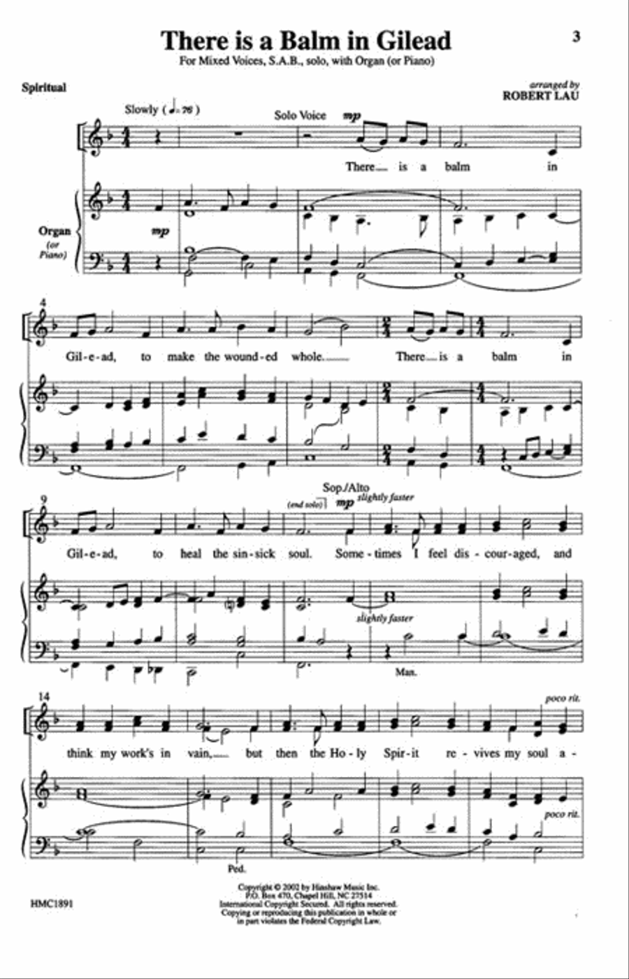 There Is a Balm in Gilead 3-Part scores gallery preview page 2