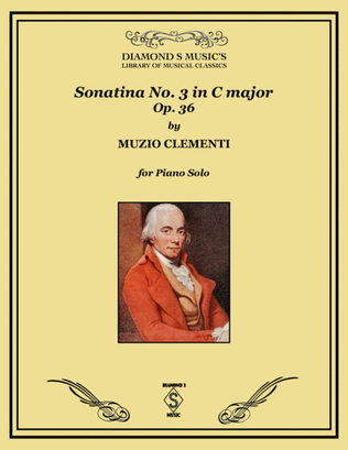 Book cover for Piano Sonatina No.3 in C major, Op. 36 - Clementi - Piano Solo