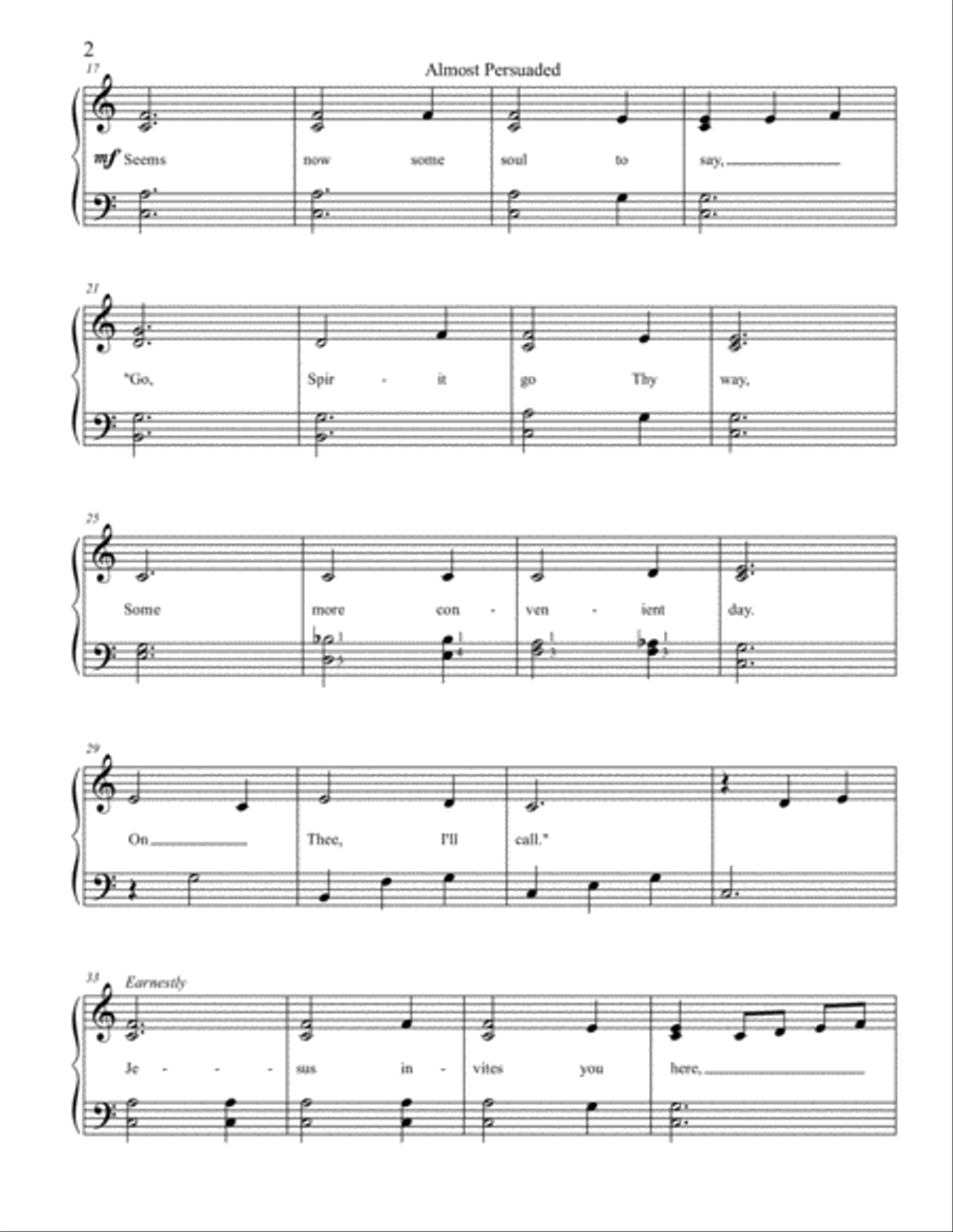 Almost Persuaded Almost Persuaded Piano Solo scores gallery preview page 2