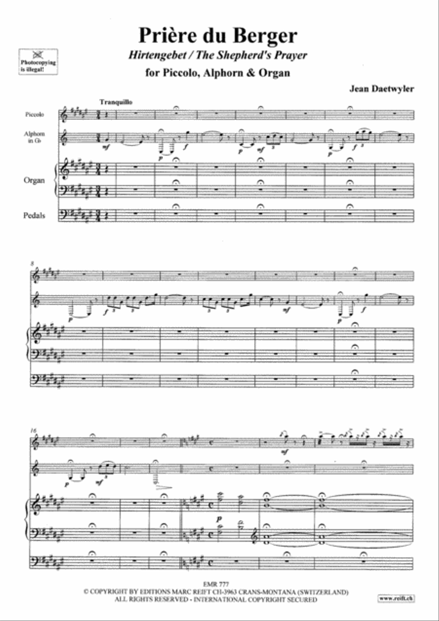 Priere du Berger Piccolo scores gallery preview page 3