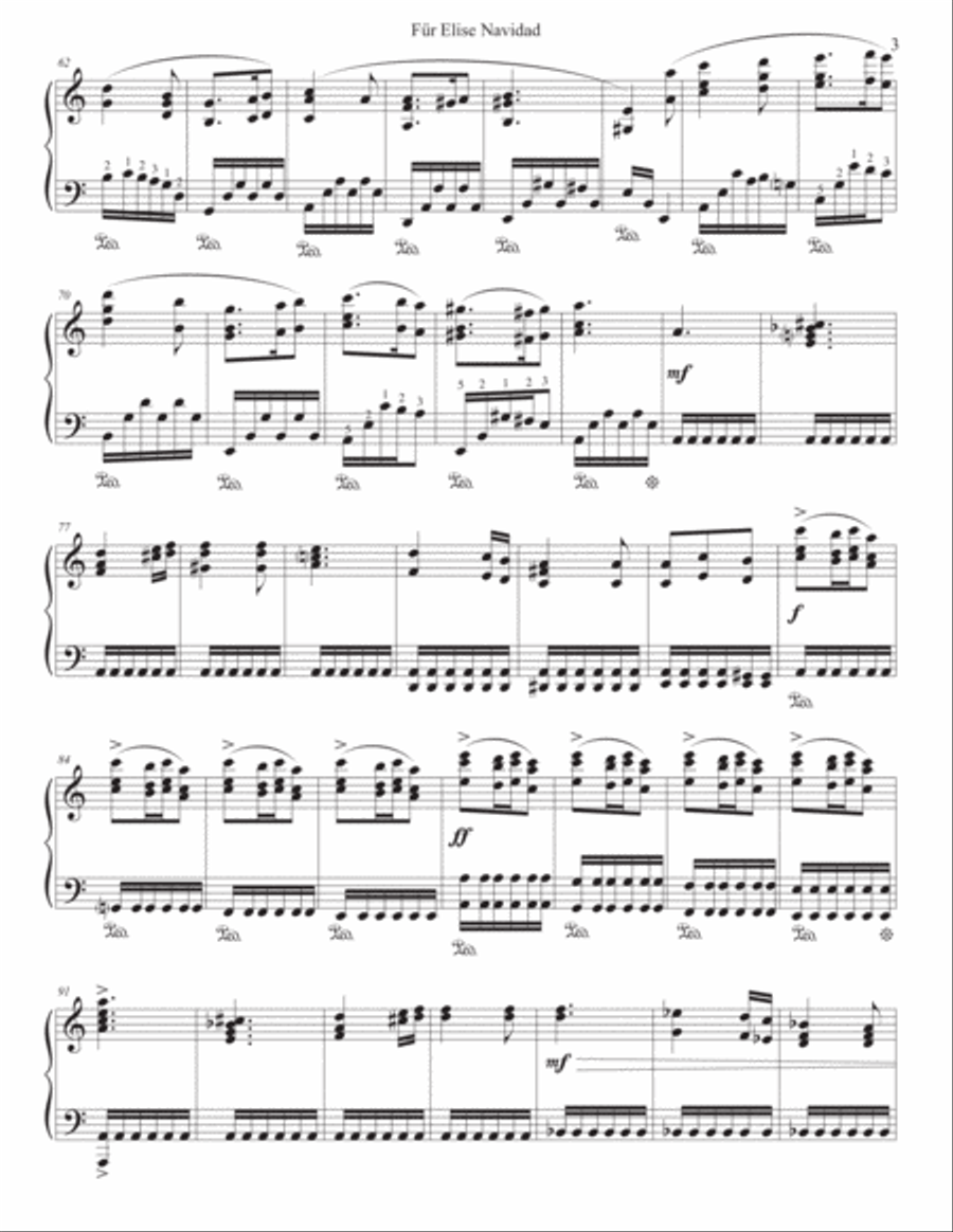 Für Elise Navidad Für Elise Navidad Piano Solo scores gallery preview page 3