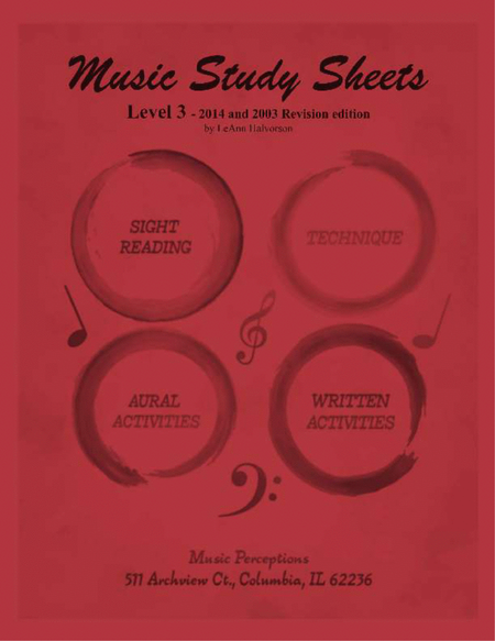 Music Study Sheets Level 3 2014 and 2003 Revision edition