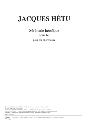 Book cover for Serenade heroique op. 62, horn & orchestra (pno red)
