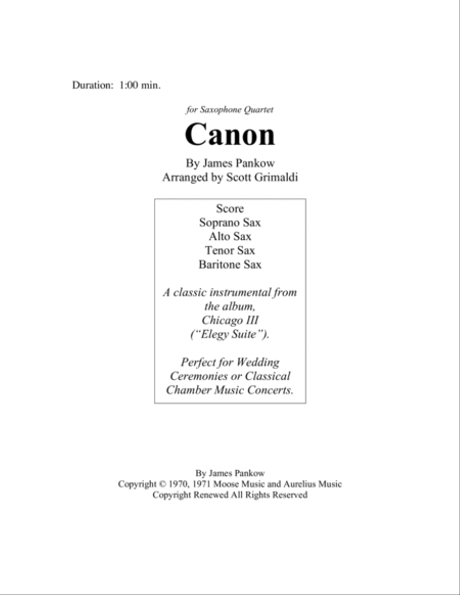 Canon Woodwind Quartet scores gallery preview page 1