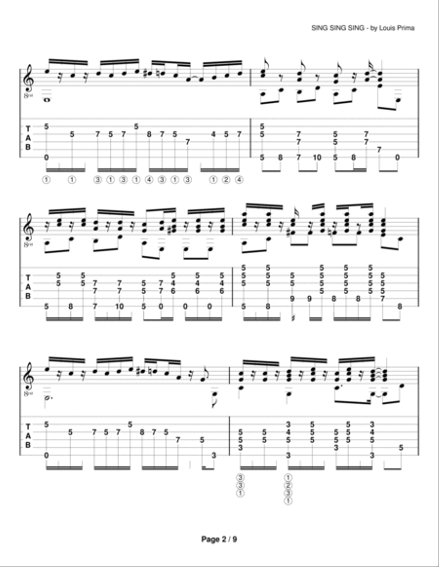 Sing, Sing, Sing Electric Guitar scores gallery preview page 2