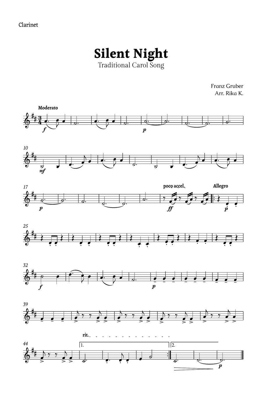 Silent Night for Woodwind Quartet Woodwind Quartet scores gallery preview page 5