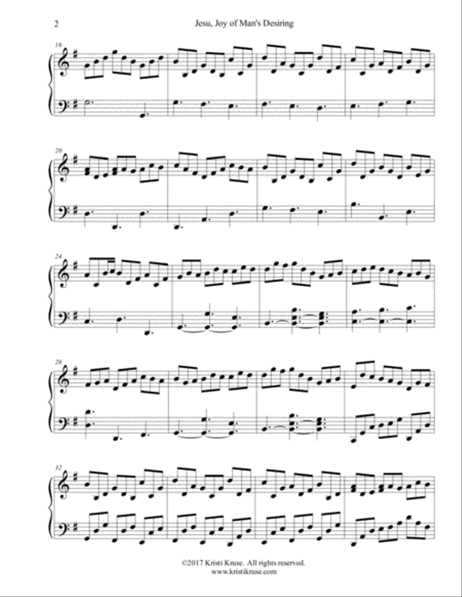 Jesu, Joy of Man's Desiring Piano Solo Small Ensemble scores gallery preview page 3