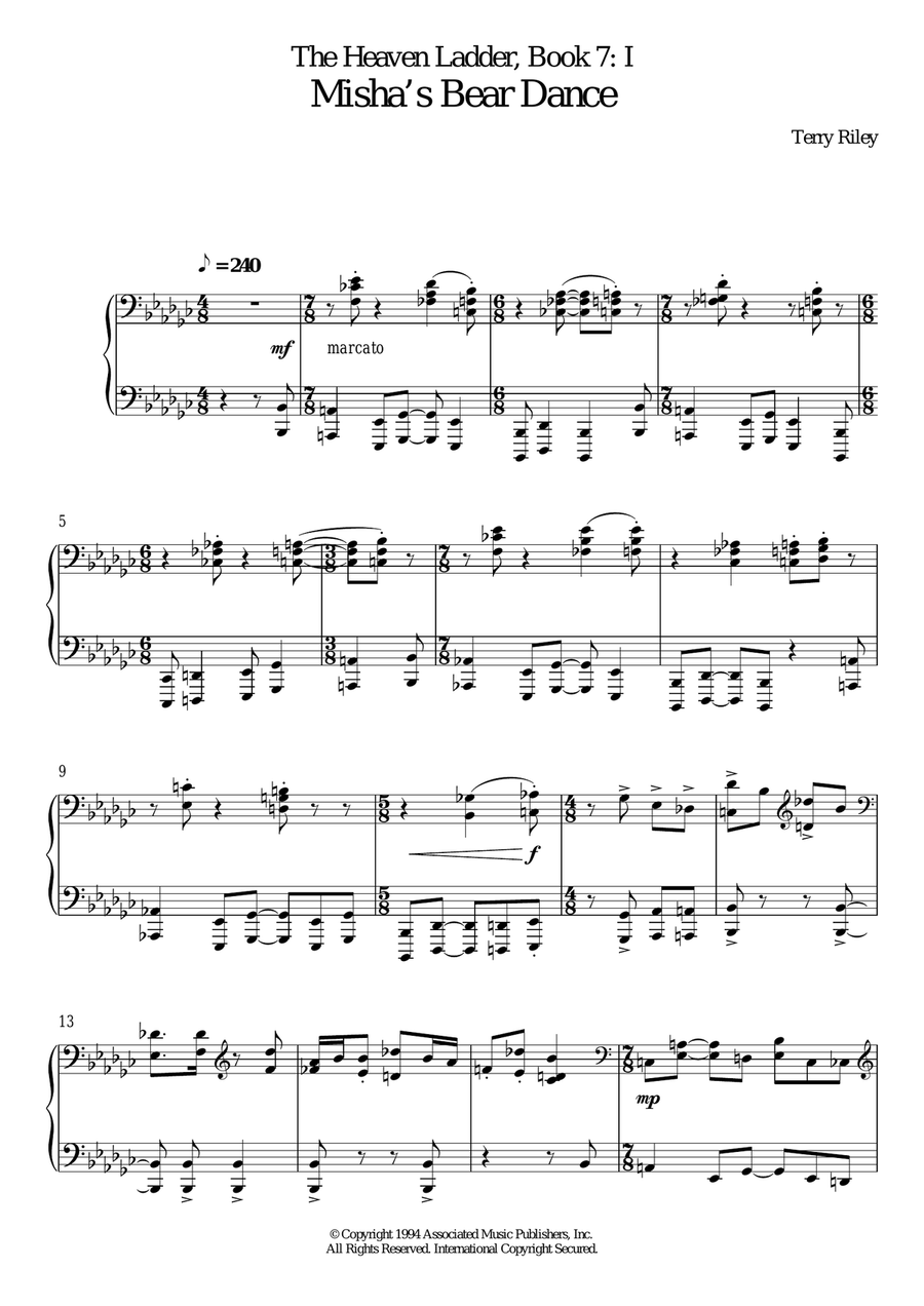 Misha's Bear Dance (No.1 From The Heaven Ladder Book 7) Piano Solo scores gallery preview page 1