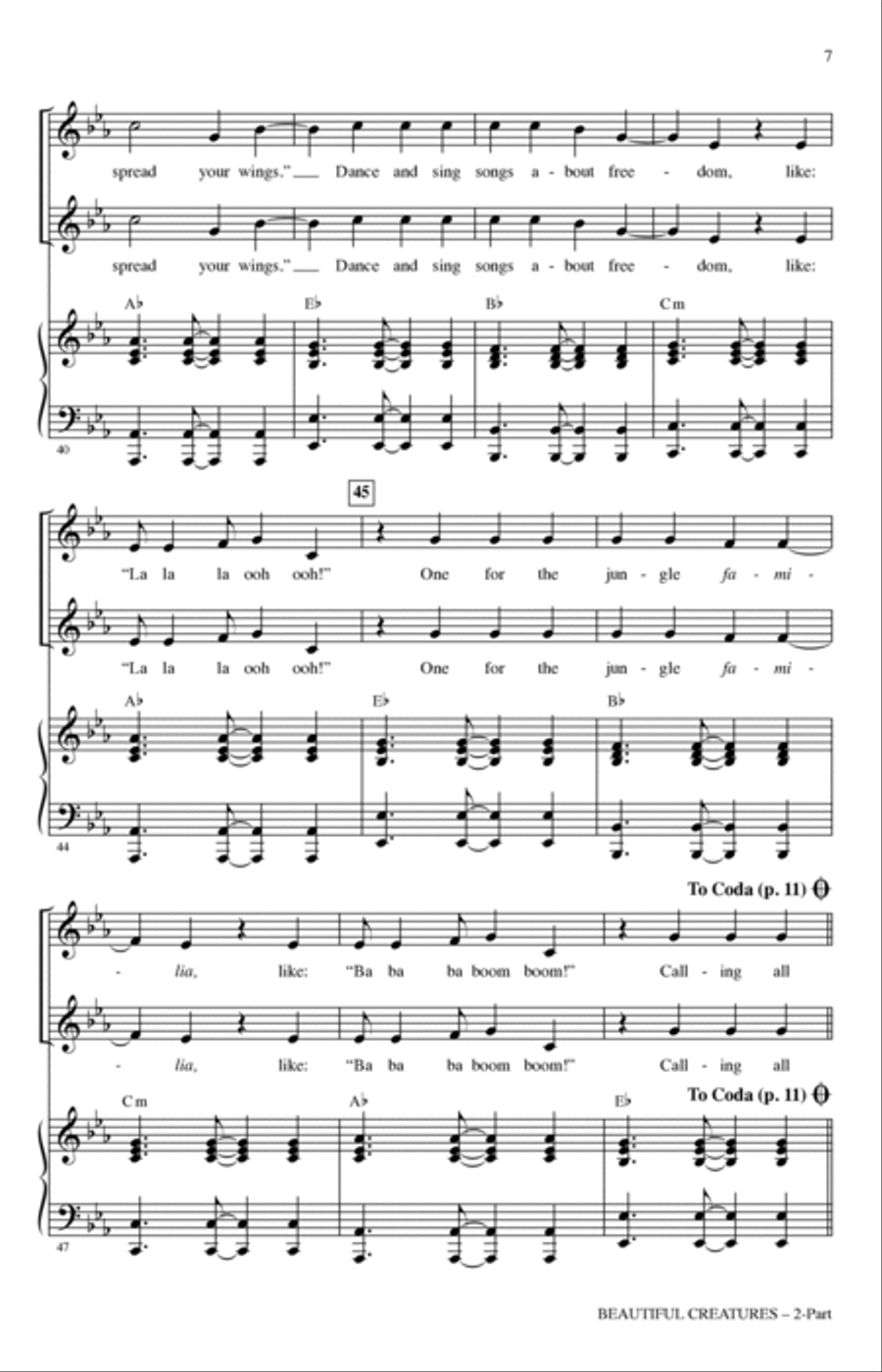 Beautiful Creatures (from Rio 2) (arr. Roger Emerson) 2-Part scores gallery preview page 5