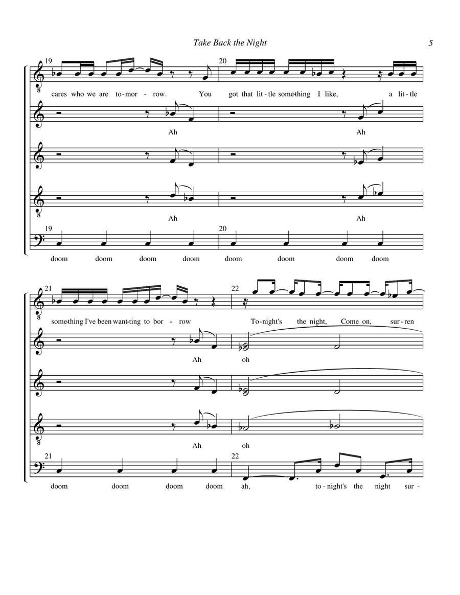 Take Back The Night Divisi scores gallery preview page 5